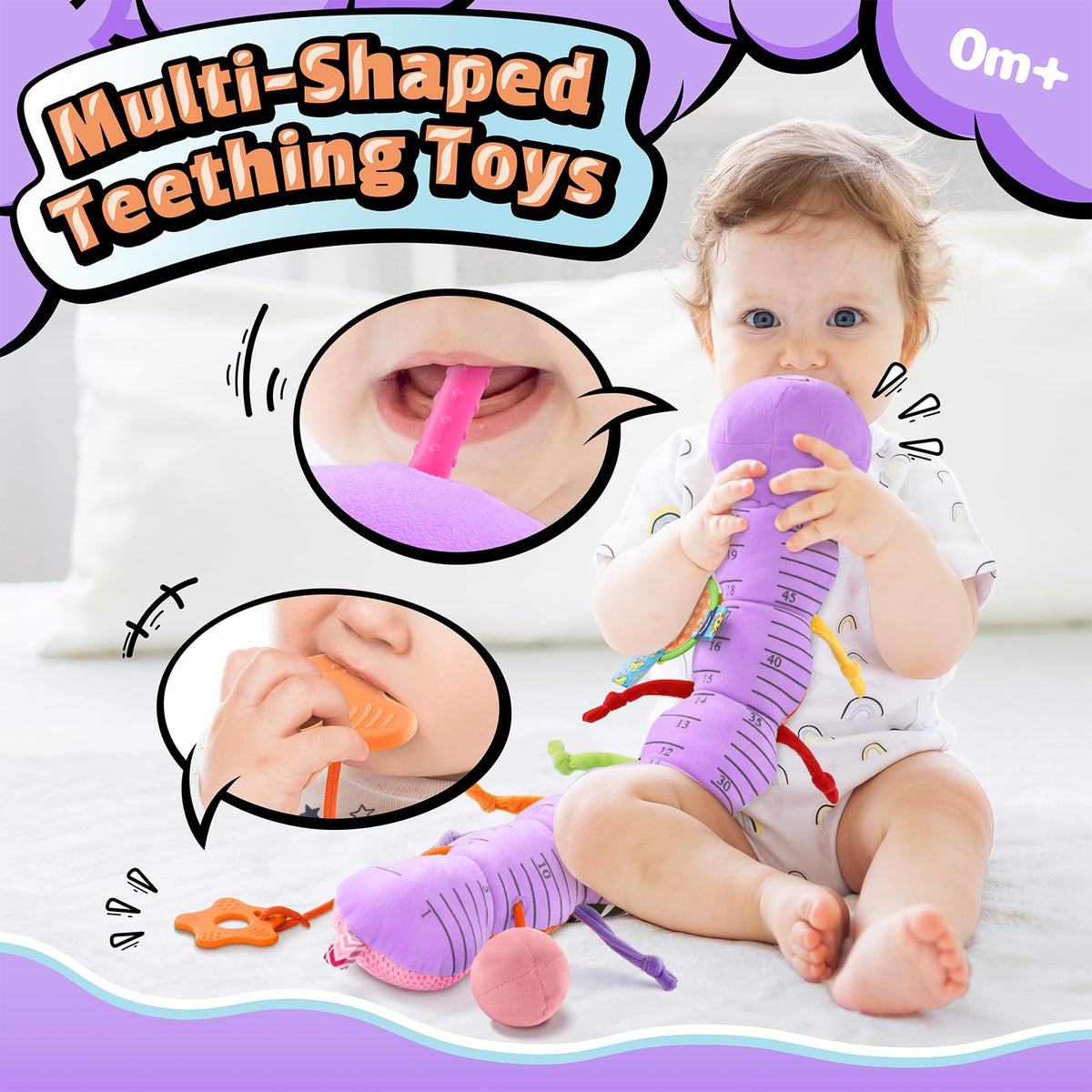 LIGHTDESIRE Caterpillar crinkle and bell toy sparks sensory curiosity on the go