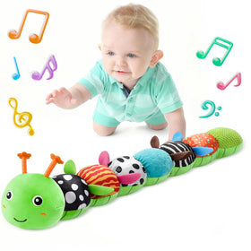 LIGHTDESIRE Caterpillar head melody supports calming tummy time play.