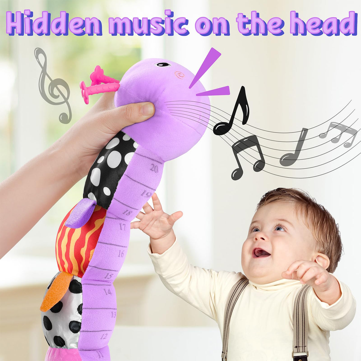 LIGHTDESIRE caterpillar patterned body with crinkles for tactile exploration.