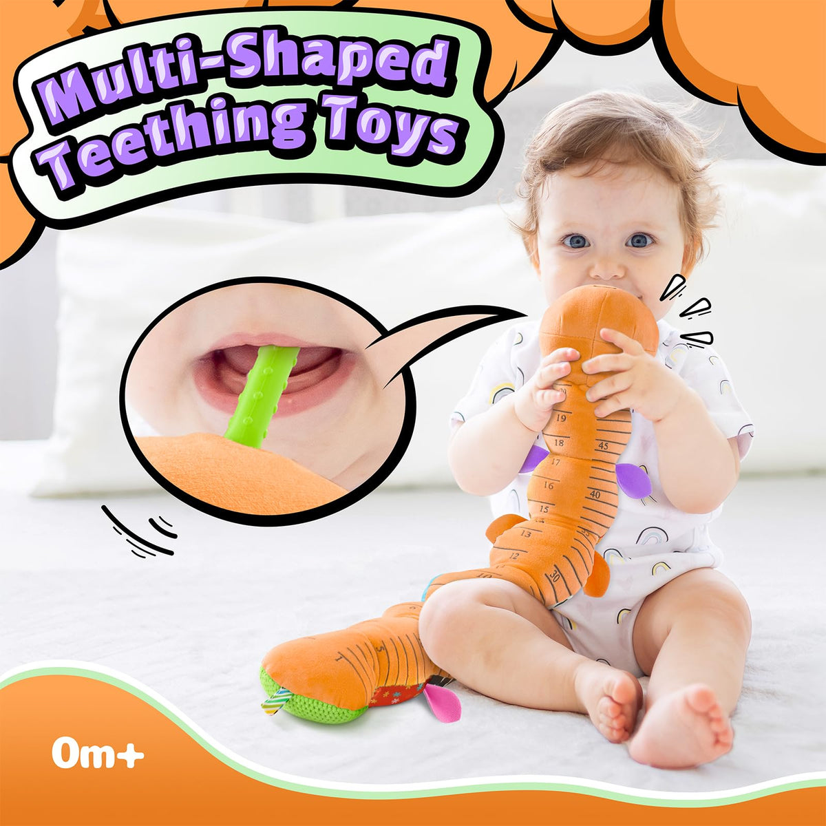 LightDESIRE teething toy aids soothing gums with gentle texture