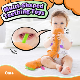 LightDESIRE teething toy aids soothing gums with gentle texture