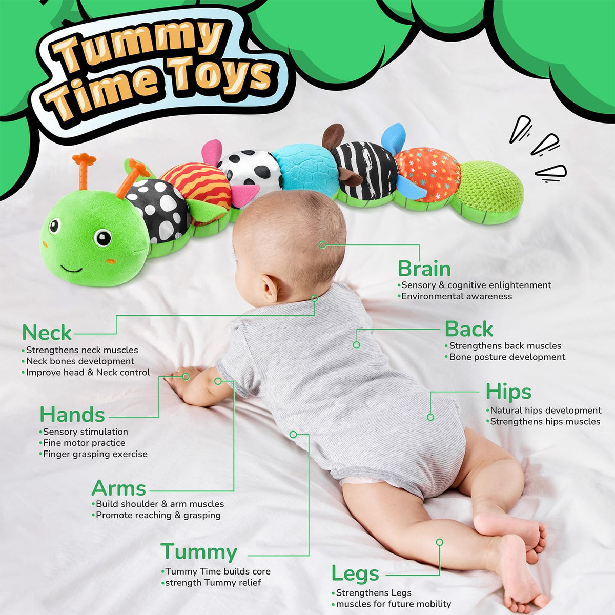 LIGHTDESIRE Crinkle-fabric toy provides rich texture for early sensory exploration.