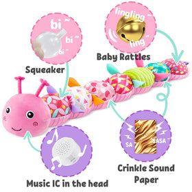 LIGHTDESIRE caterpillar crinkle feature enhances sensory discovery during play