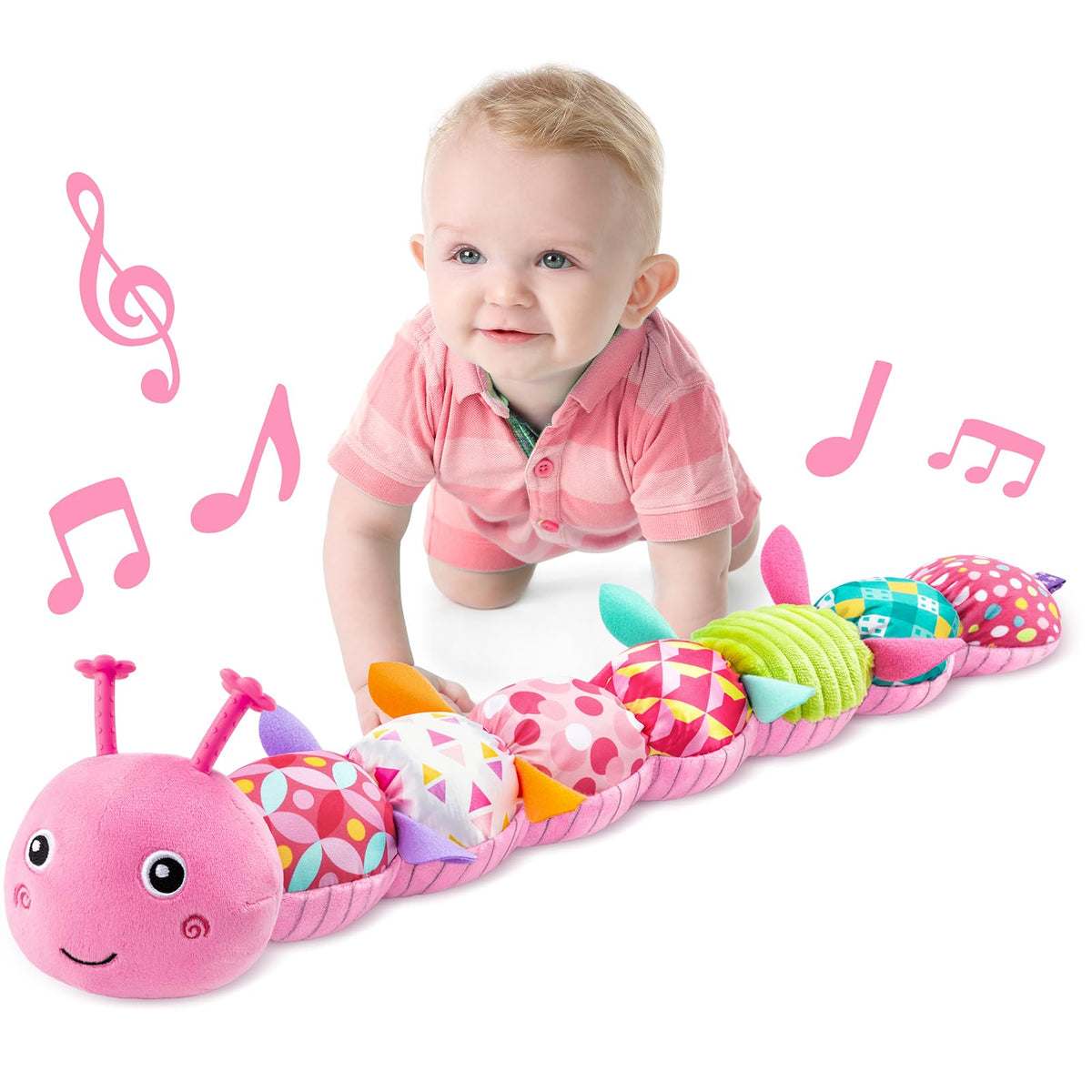 LIGHTDESIRE musical caterpillar head with soothing melody for newborn play