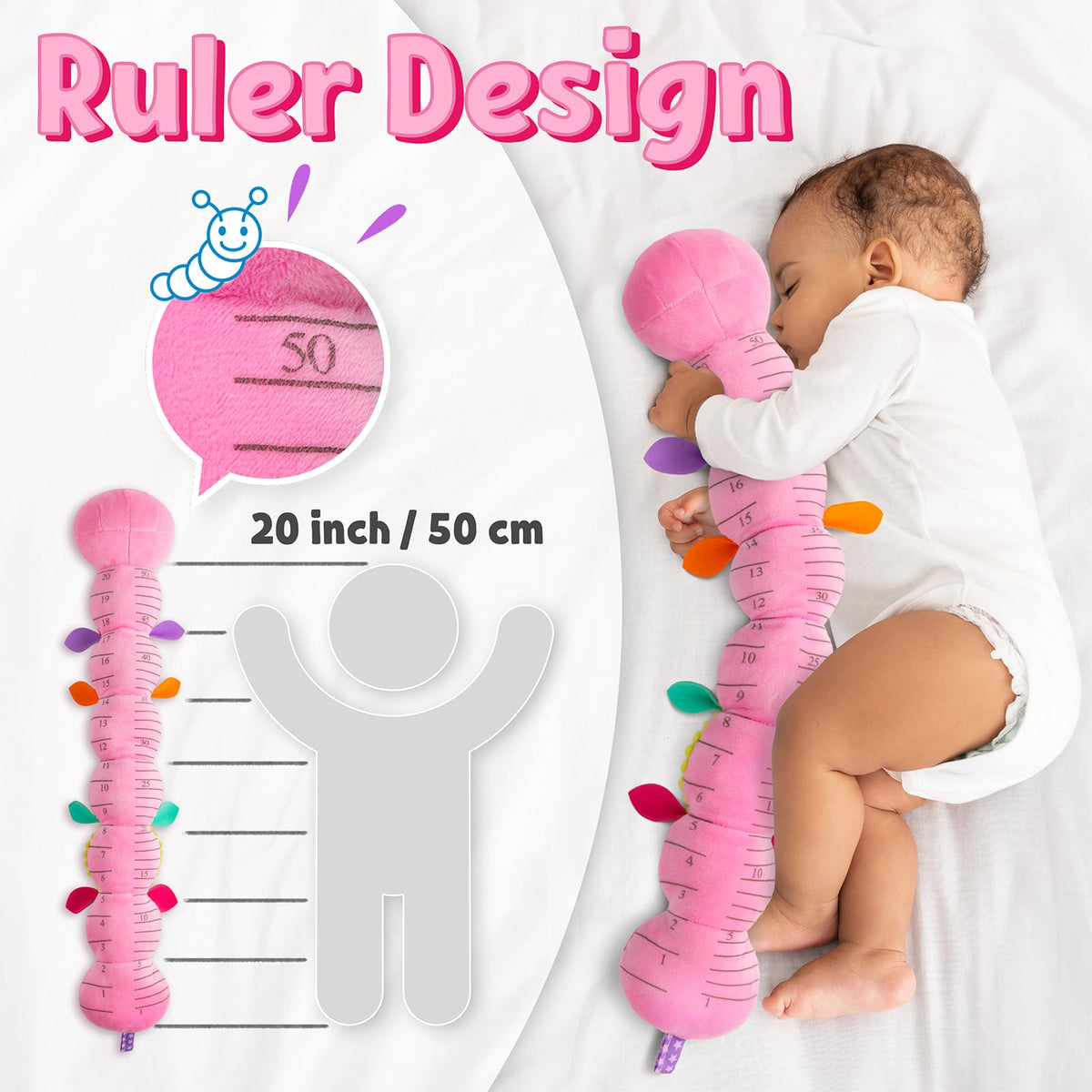 LIGHTDESIRE caterpillar rattle and bell provide gentle auditory cues for babies