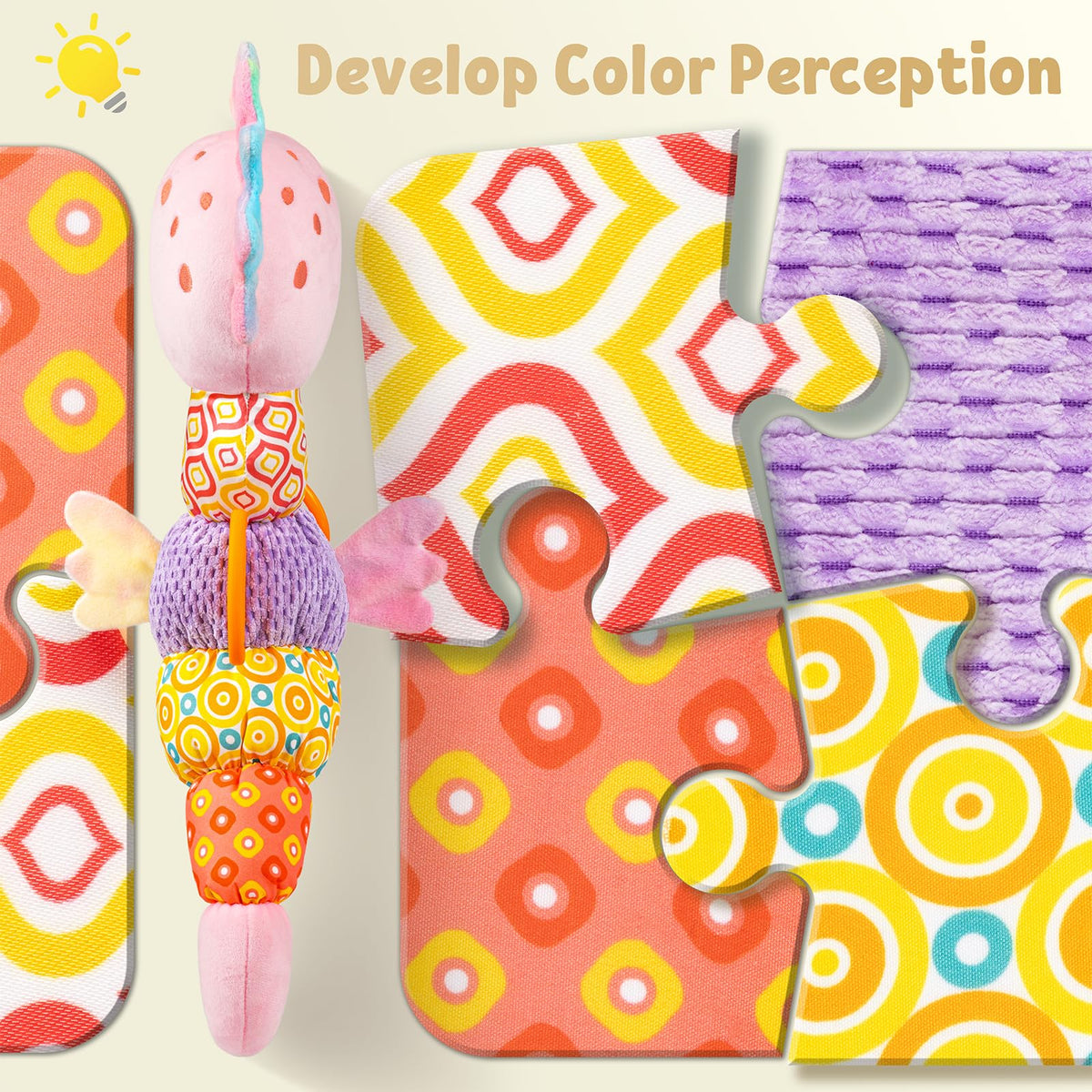 LIGHTDESIRE Seahorse Teether image showing safe chew surface for teething.