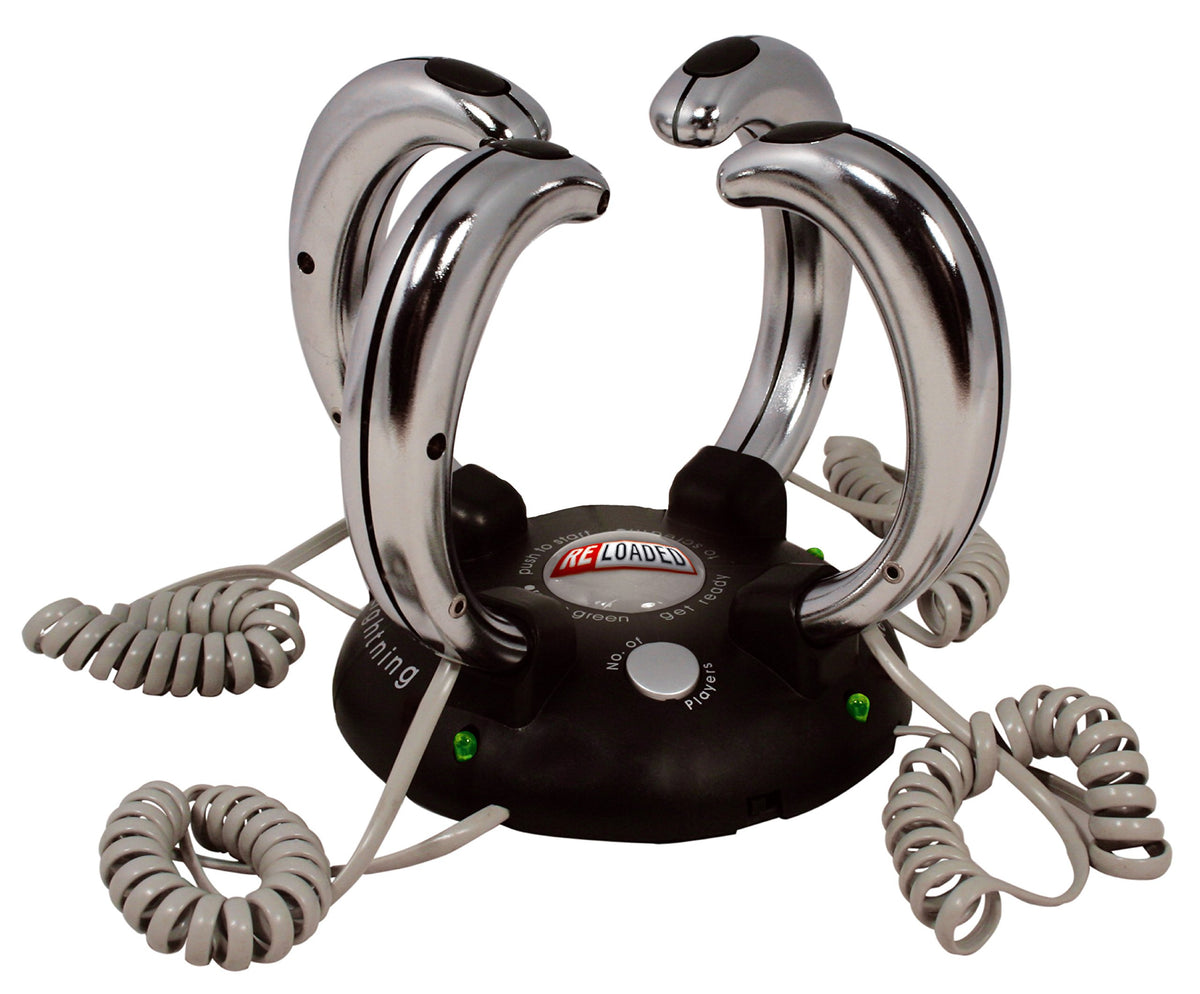 Lightning Reaction Reloaded base and handles for fast, competitive party play.
