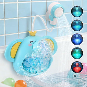 Lightshyer elephant bath bubble machine creates a playful bath time with bubbles