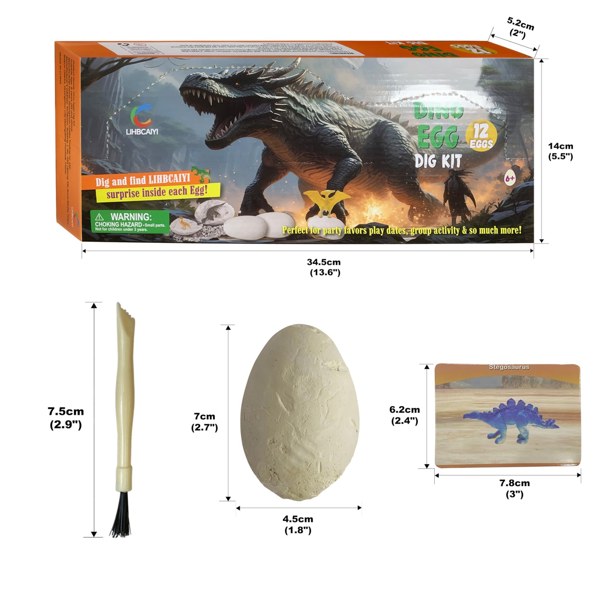 LIHBCAIYI Dino Eggs Dig Kit digging-tray-mat keeps work area tidy.