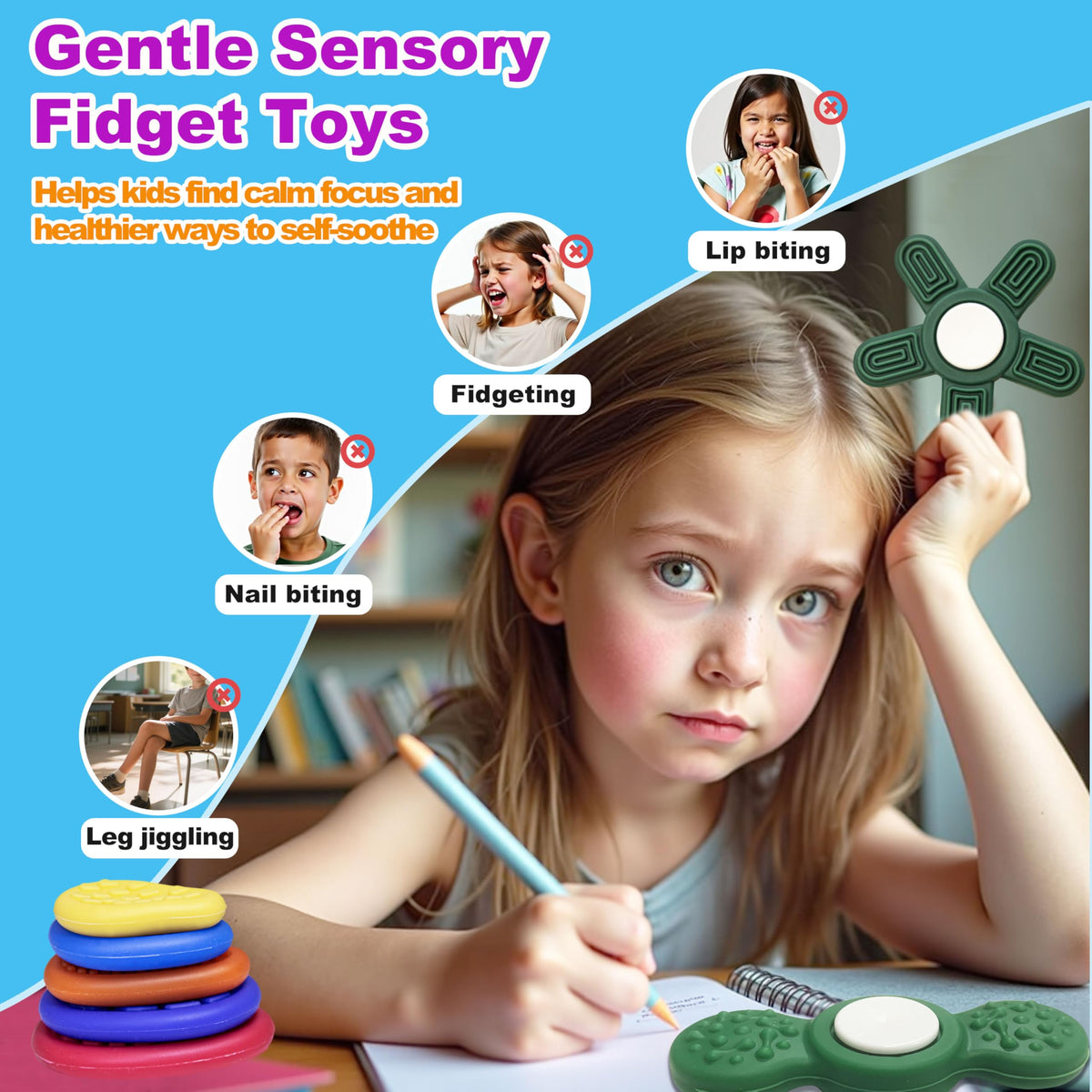 LIHBCAIYI portable set offers sensory tools for therapy sessions and travel.