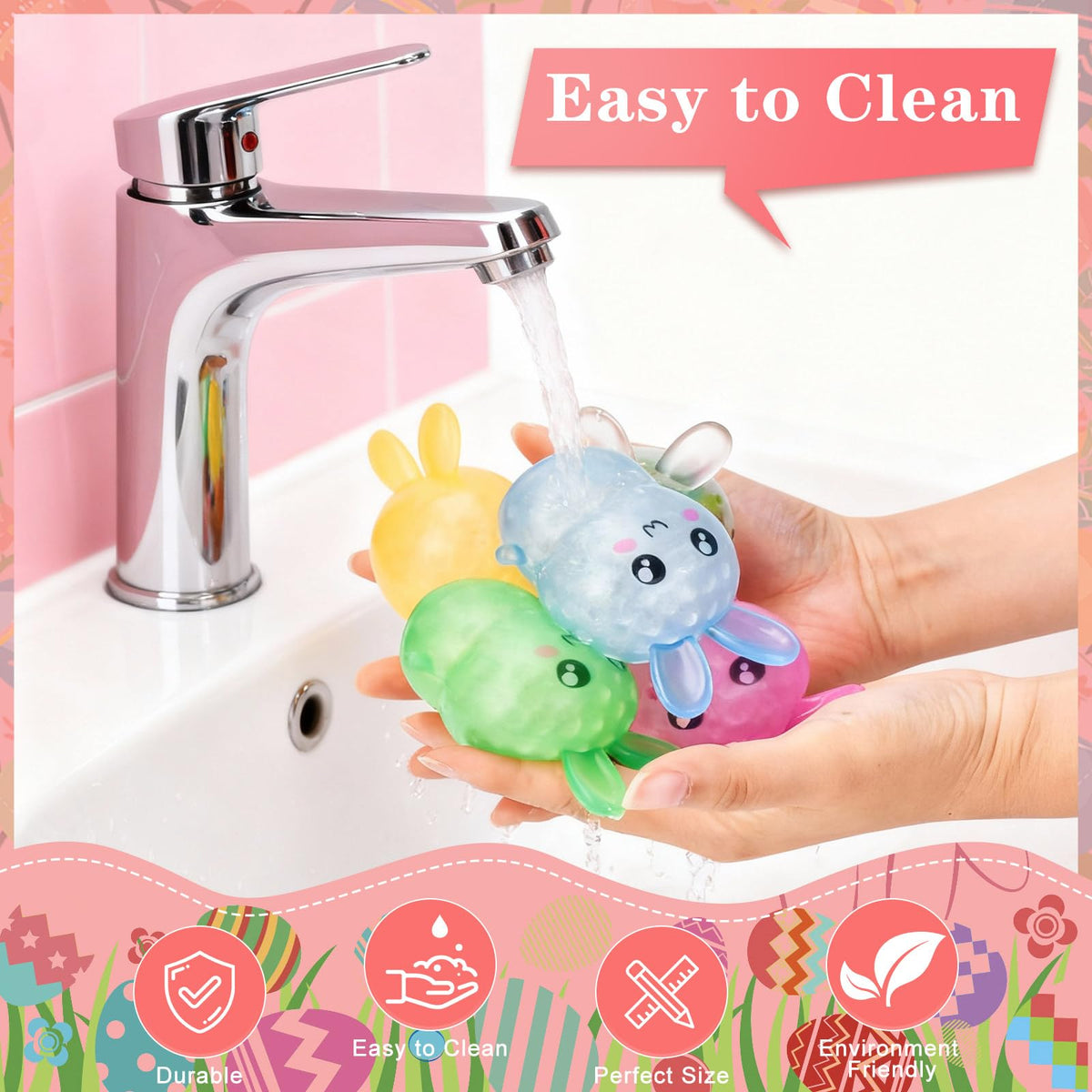 Likeny Easter bunny stress ball orange provides tactile fun and concentration