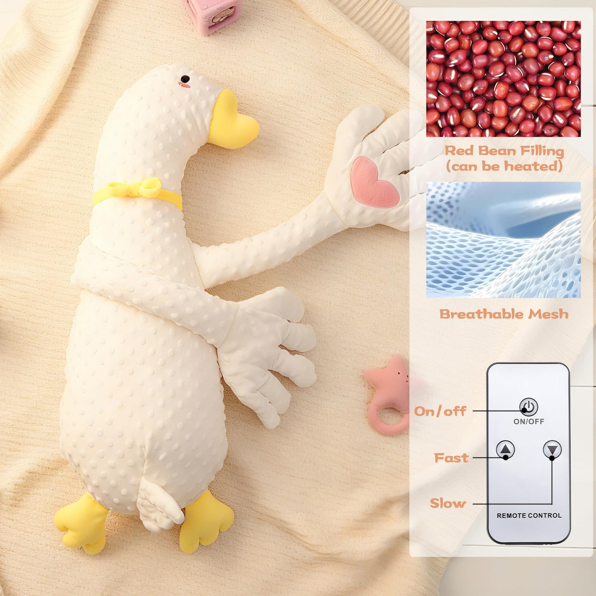 LiKiLiKi goose plush patting feature in action for interactive play.