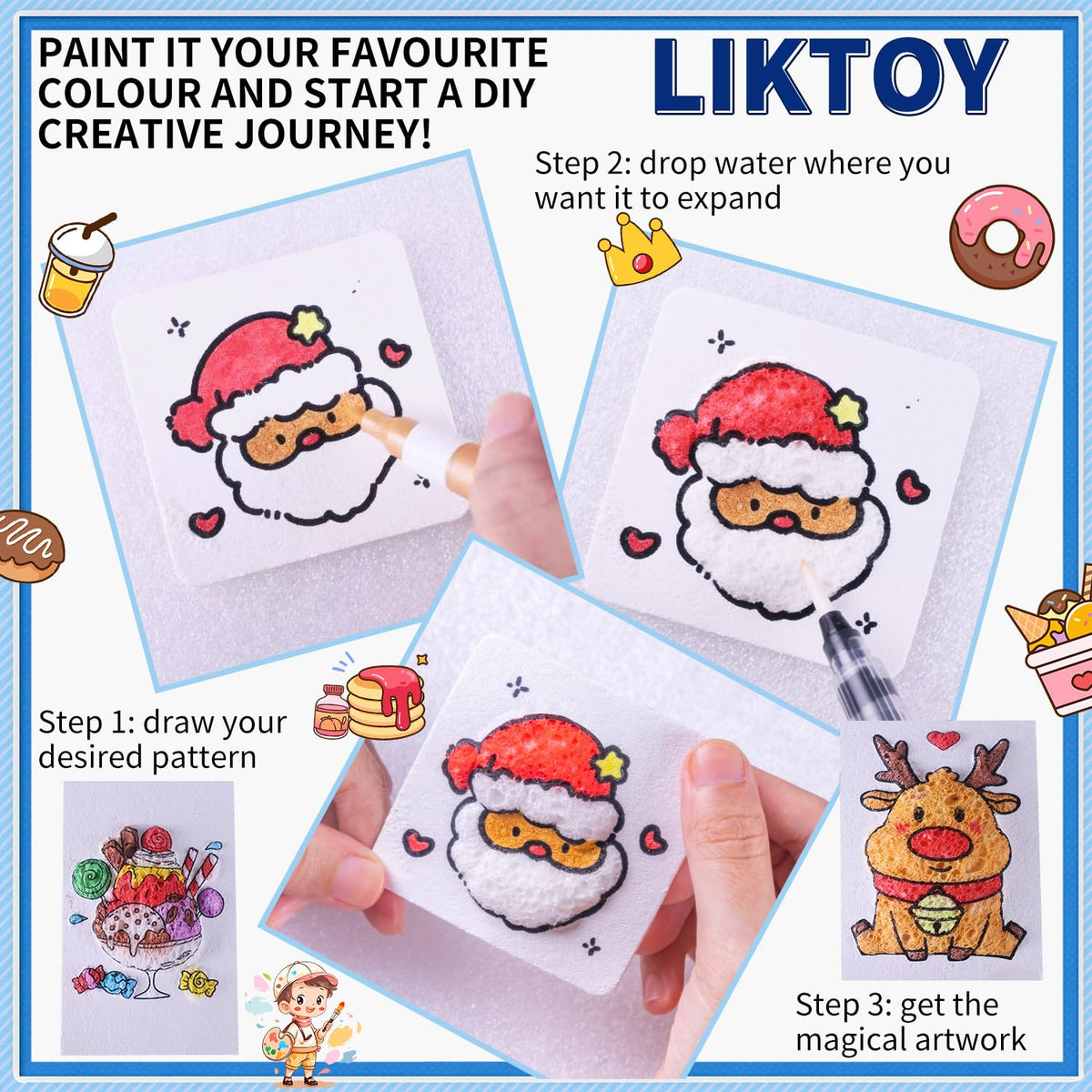 Liktoy 12-color brush set arranged in case for easy color access