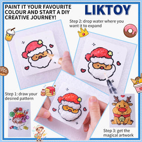 Liktoy 12-color brush set arranged in case for easy color access