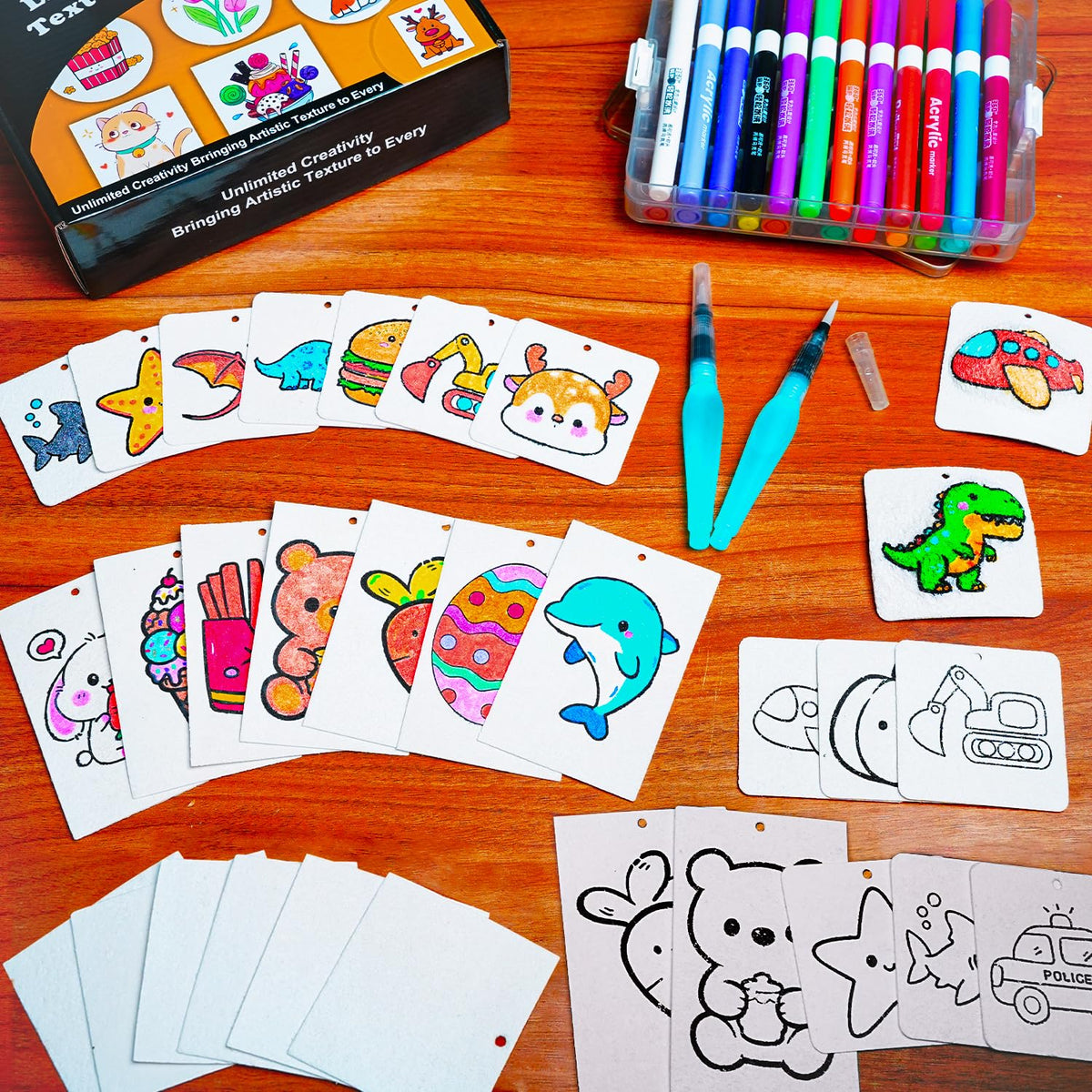 Liktoy two water brushes support precise, easy coloring and rinsing.