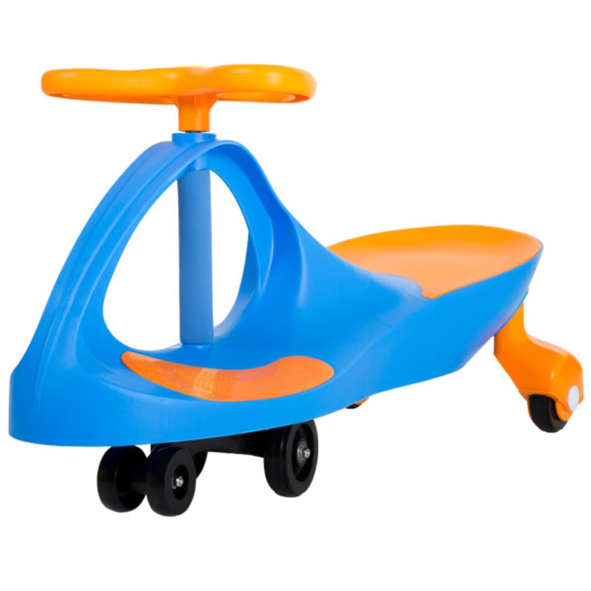 Lil' Rider wiggle car blue and orange—push-and-go fun for toddlers.