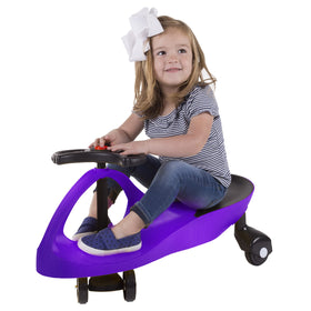 Lil’ Rider Wiggle Car dimensions show 30 by 12.5 by 15.25 inches for compact storage