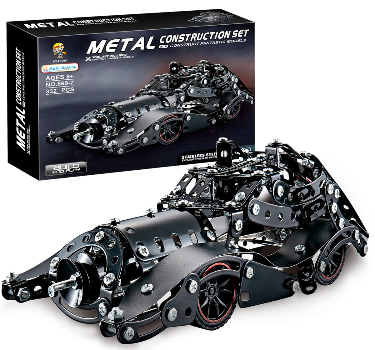 LILCRUIBAO metal parts display shows durable construction of the kit
