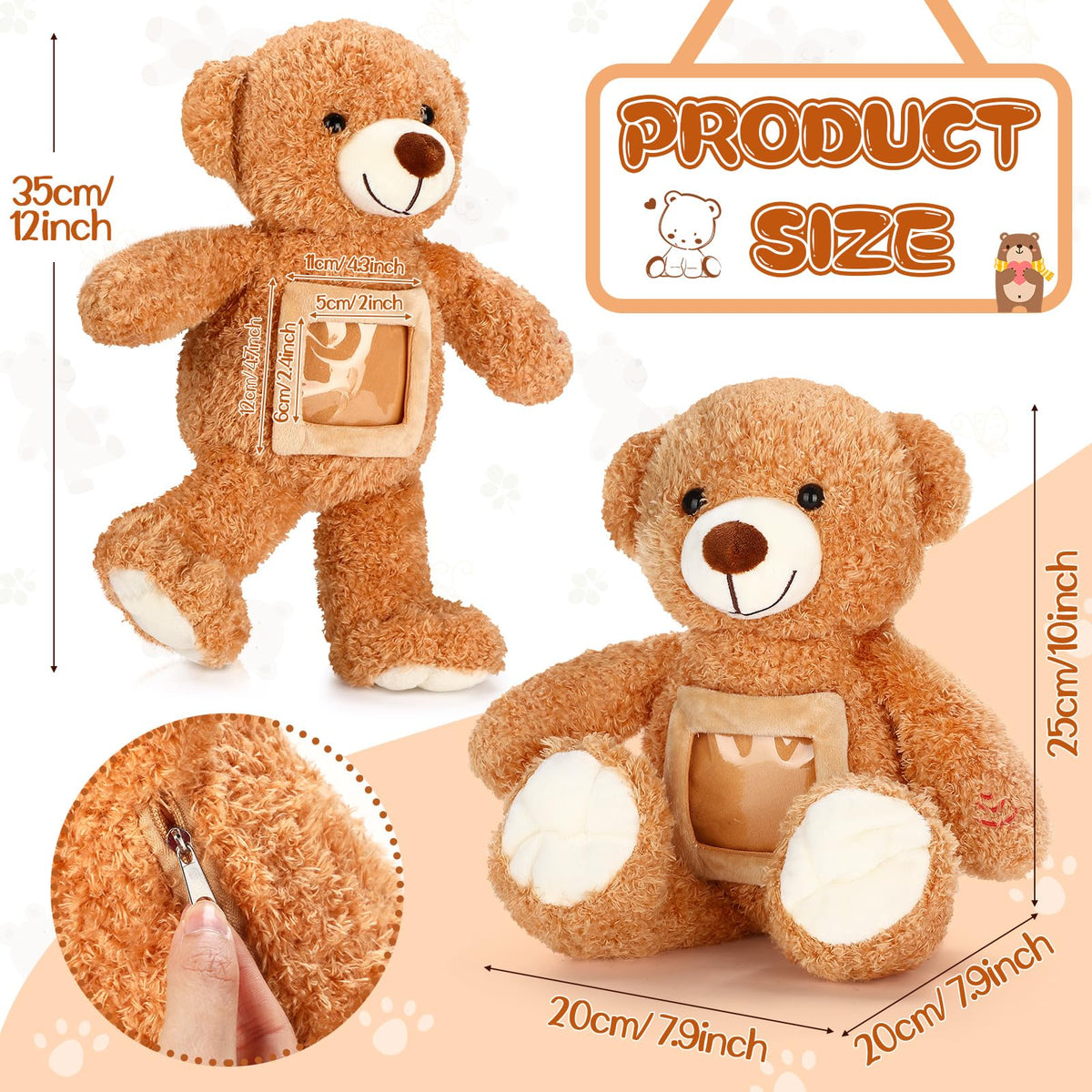 Liliful 12-inch remembrance bear; soft plush for hugs and solace.