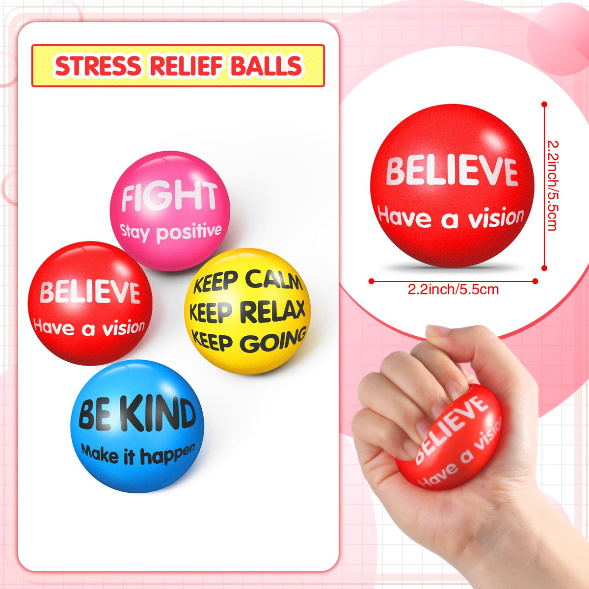 Liliful 2.2-inch palm-sized stress ball for discreet desk relief.