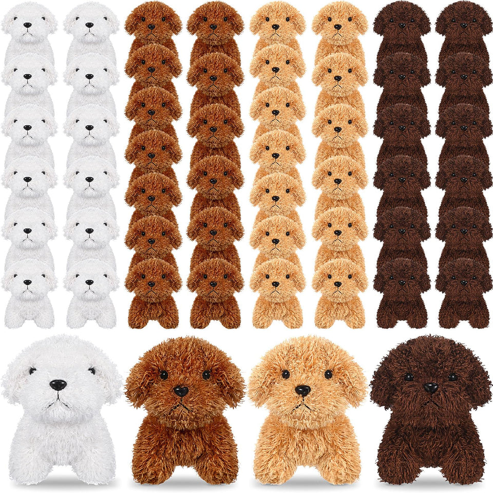 Liliful 50-pcs stuffed dogs bulk pack; soft plush, ideal for classroom rewards.