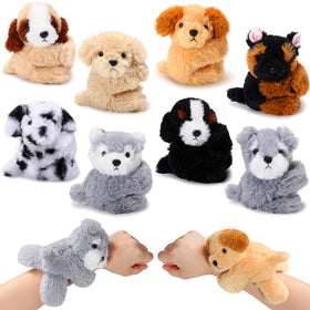 Liliful 8-pack dog slap bracelets 8-inch, comfy wearable toy for kids wrists; ideal classroom rewards.