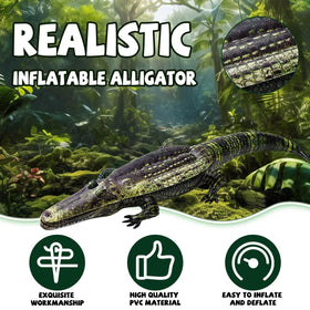Liliful durable PVC alligator float suitable for hours of poolside fun