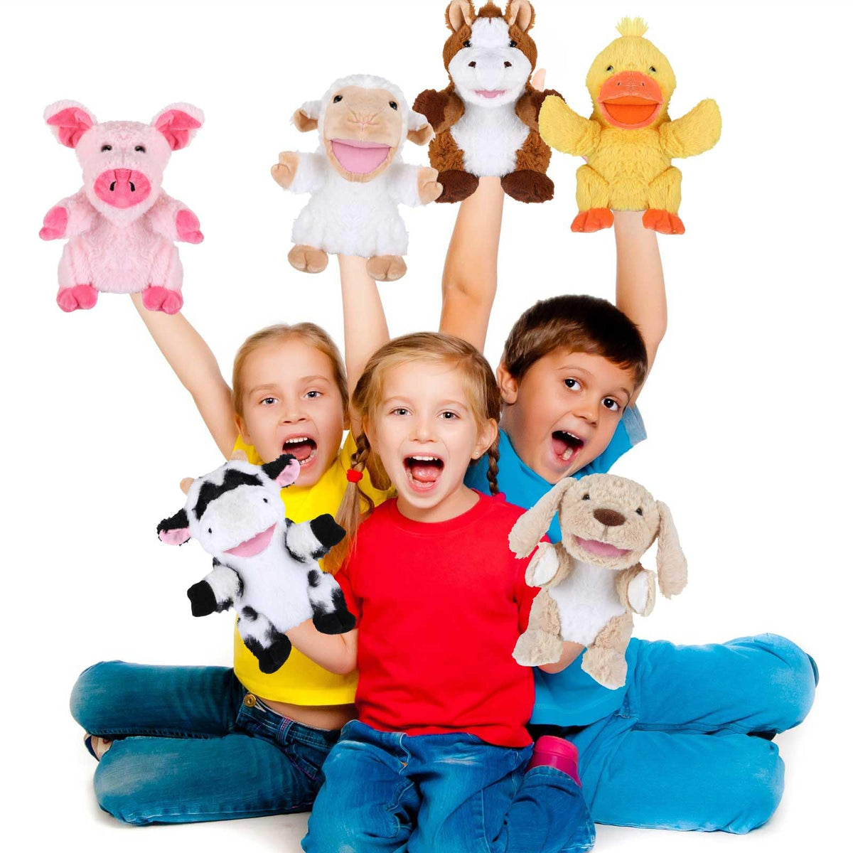 Liliful cow hand puppet soft, safe, and easy to operate