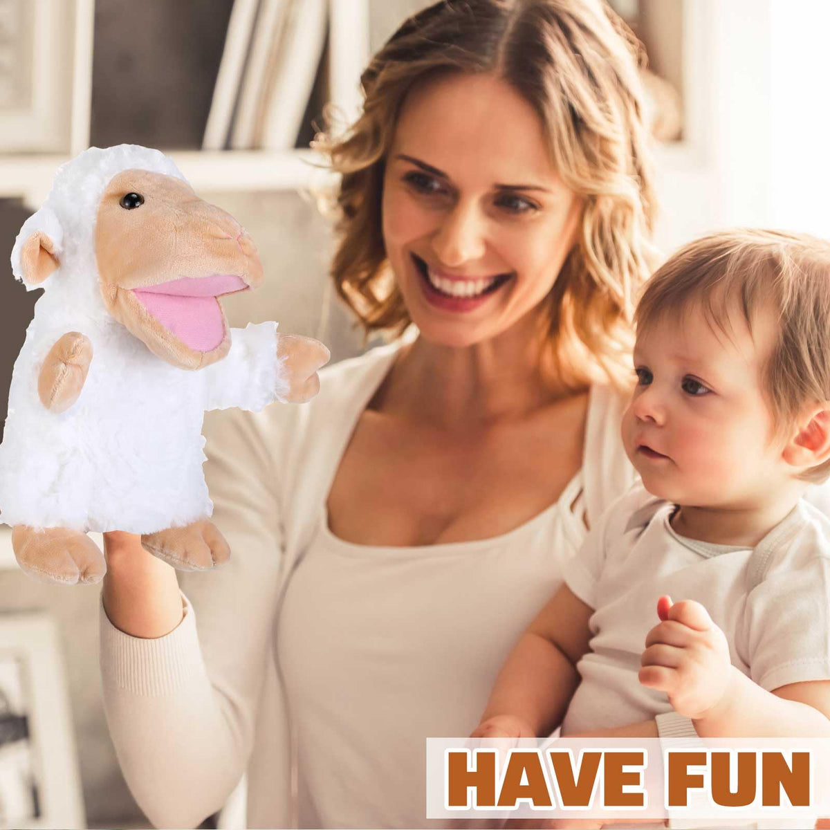 Liliful duck hand puppet with working mouth for animated interactions