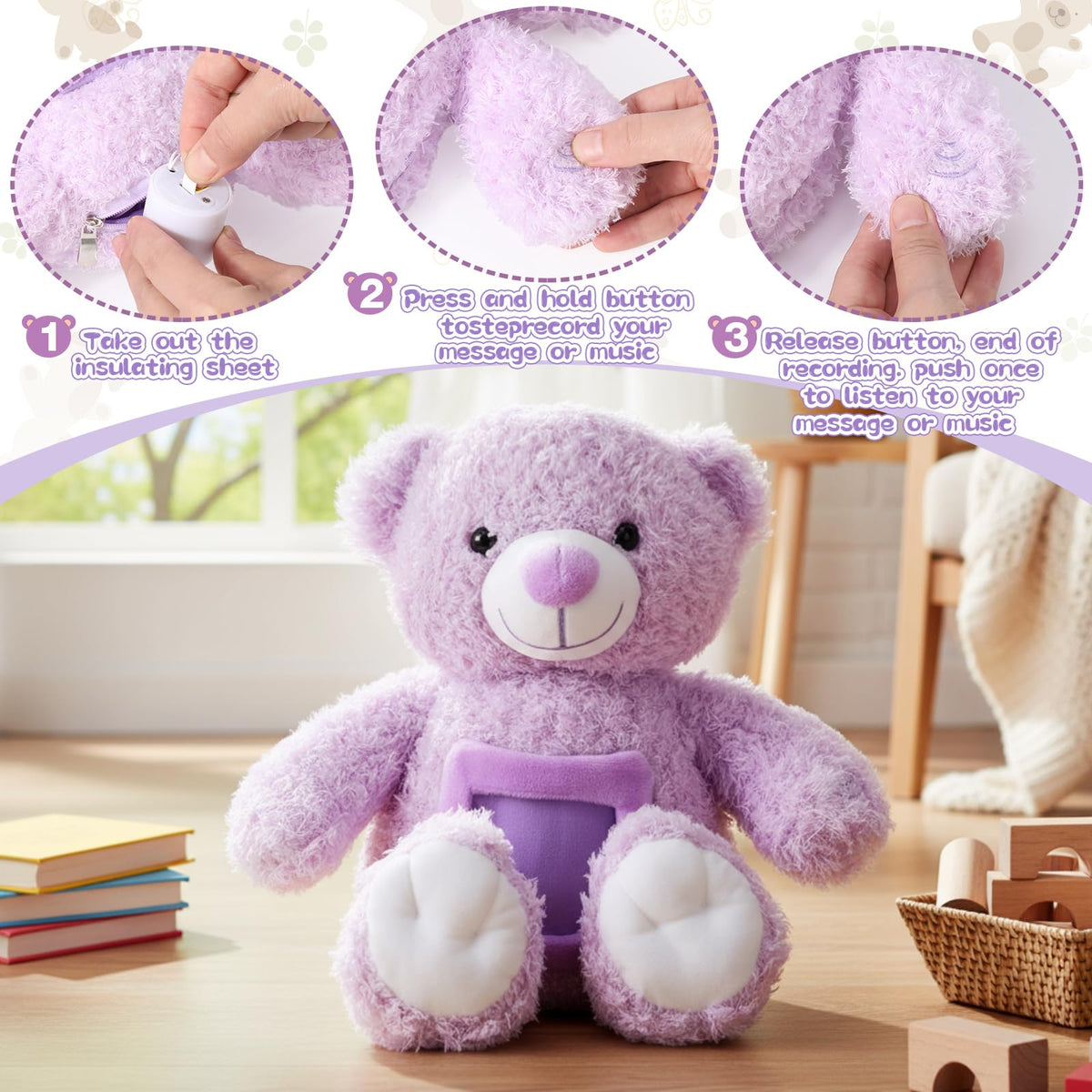 Liliful bear photo frame plush for displaying a cherished memory