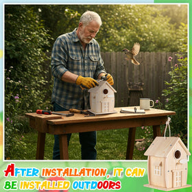 Liliful bird house kit hanger supports easy outdoor mounting.