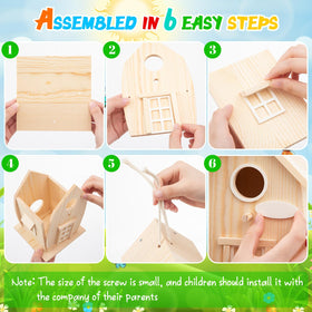 Liliful bird house kit mini screwdriver and screws for easy, safe assembly.