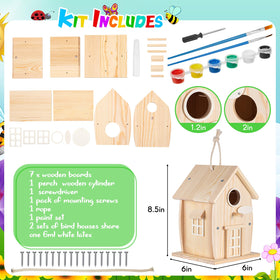 Liliful bird house kit paints set for vibrant decorating