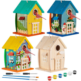 Liliful bird house kit: pine wood panels ready for painting and outdoor display