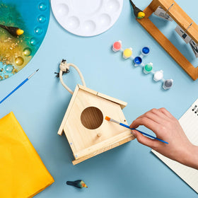 Liliful wooden birdhouse measures about 6x6x6.2 inches for cozy spaces