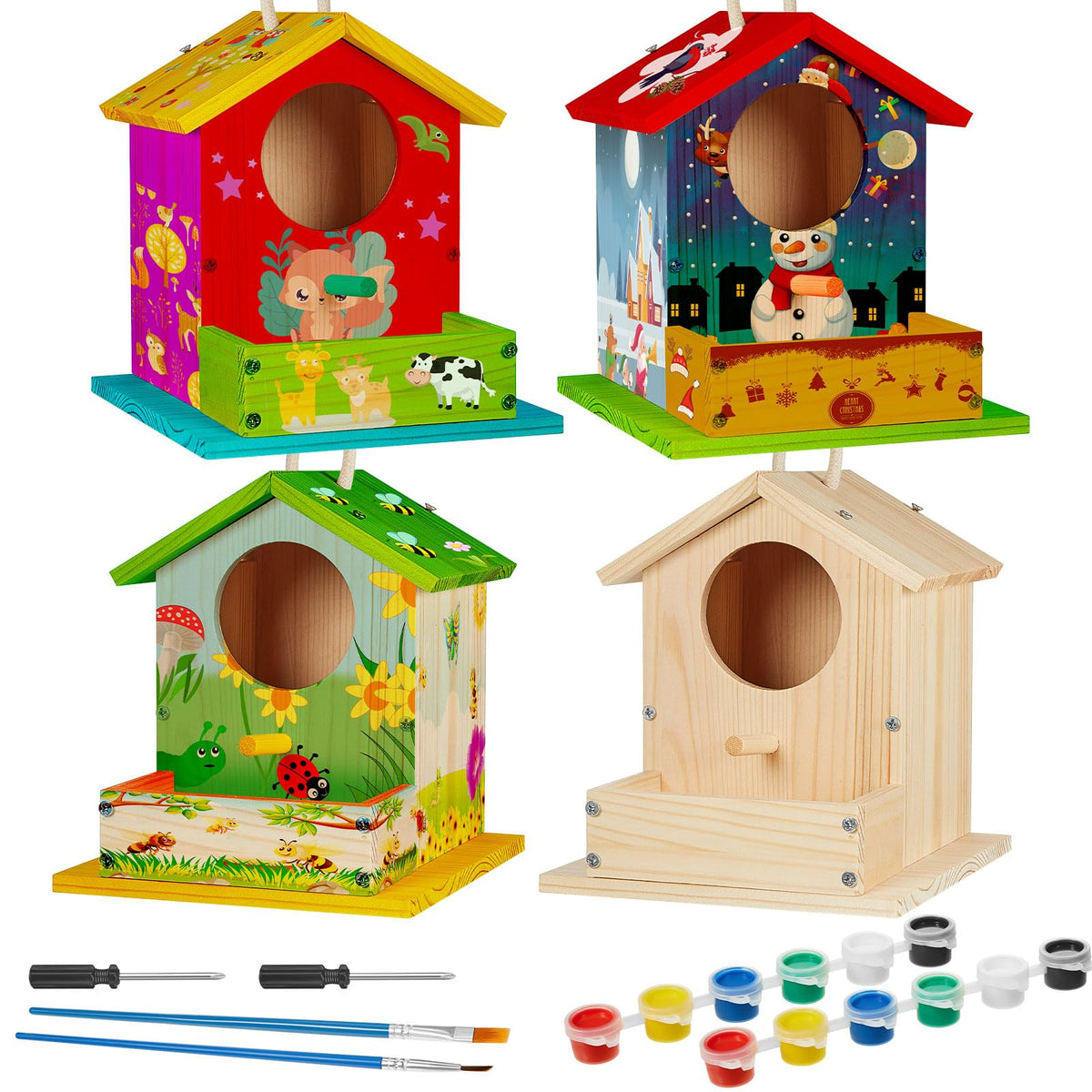 Liliful Birdhouse Kit packaging shows a complete craft set for group projects and gifting