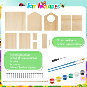 Liliful birdhouse kit with paint included ready for kids' painting session.