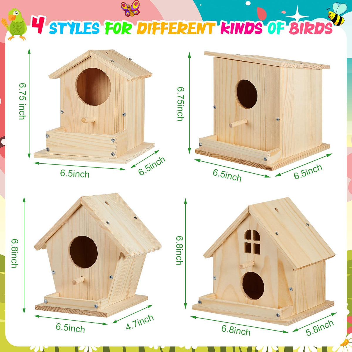 Liliful birdhouse kit paint set enables vibrant, kid-friendly color projects