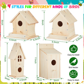 Liliful birdhouse kit paint set ready to color for personalized garden accents and decor