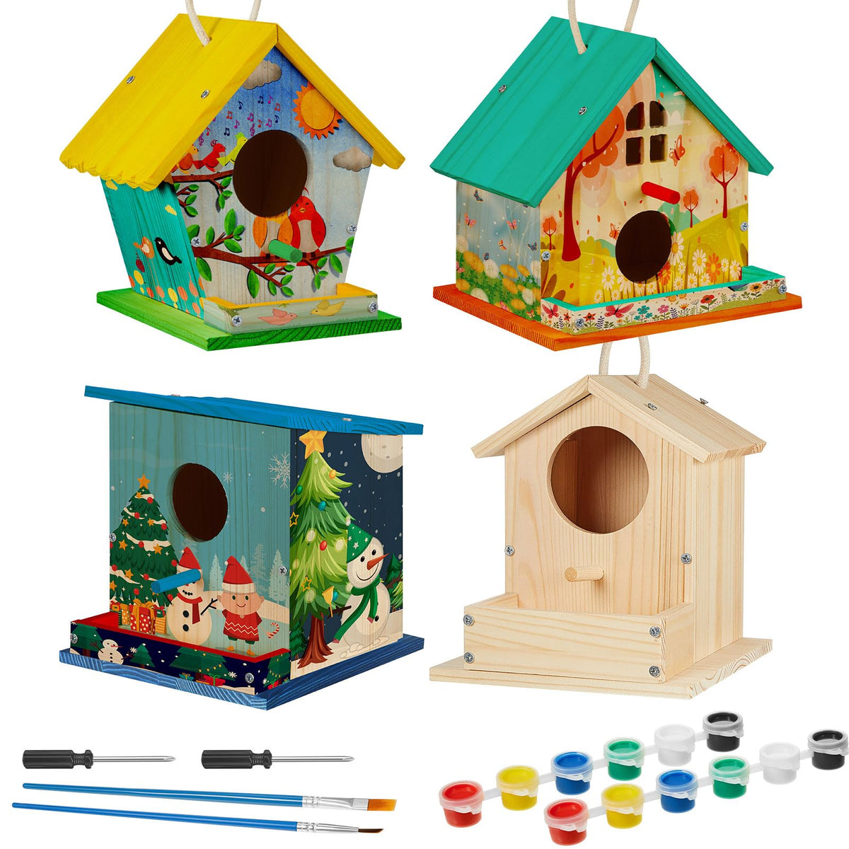 Liliful birdhouse kit unpainted wood ready for creative decorating