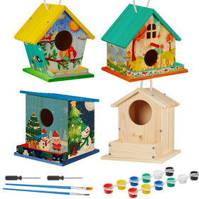 Liliful birdhouse kit unpainted wood ready for creative decorating
