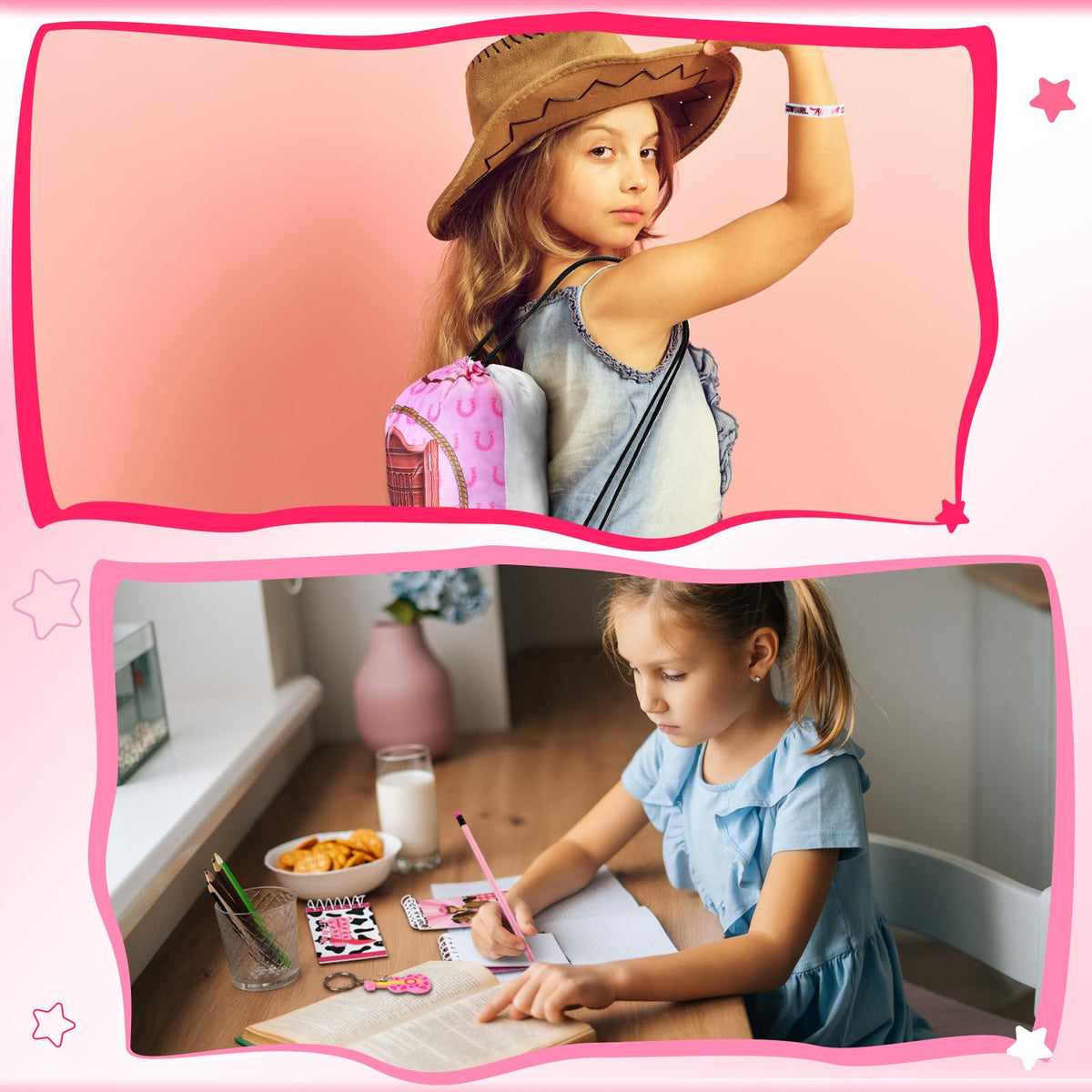 Liliful pink cowgirl badge, a colorful participation reward