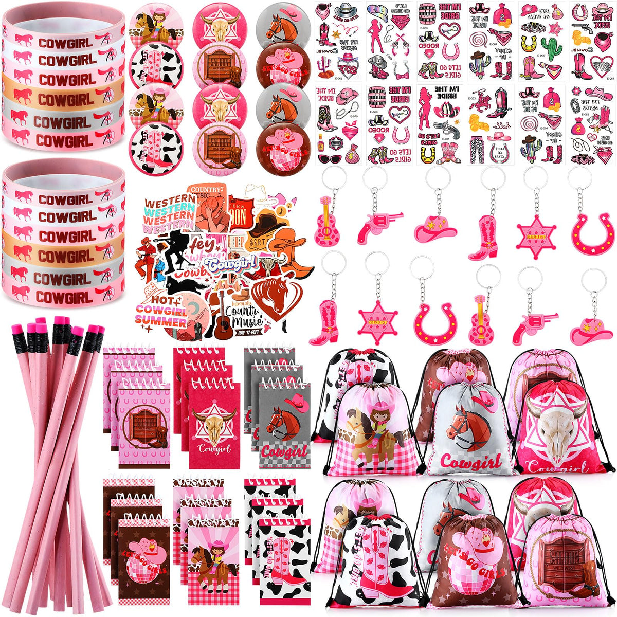 Liliful pink cowgirl drawstring backpack as a vibrant party keepsake