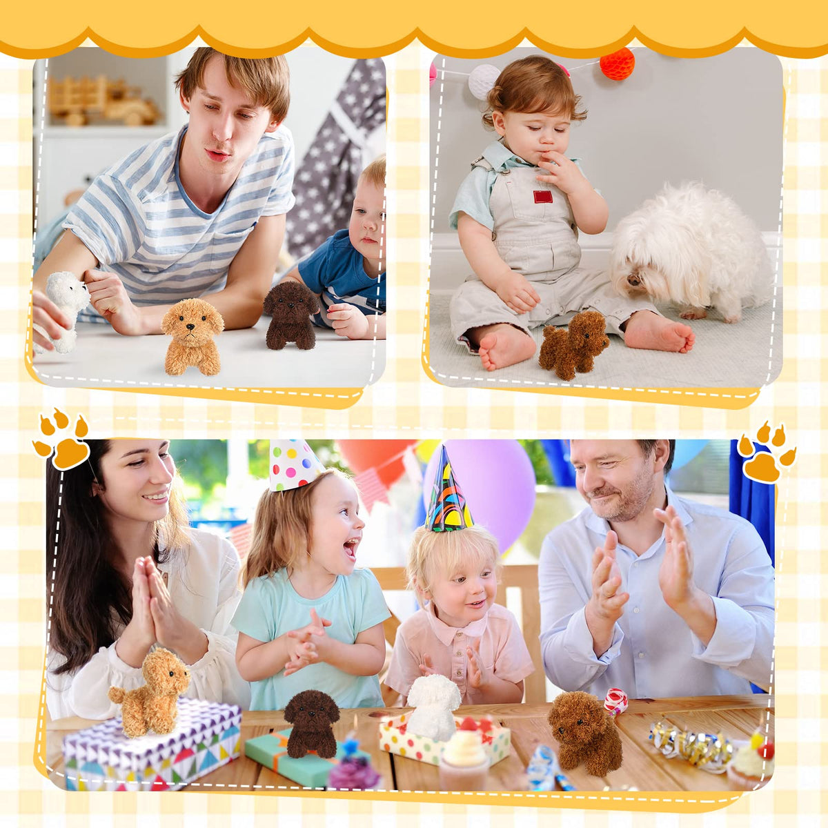Liliful compact plush dogs; ideal for backpacks, treat bags, and decor.