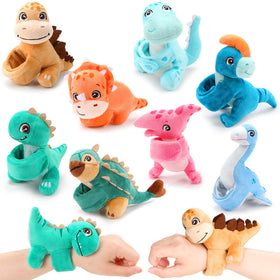 Liliful dinosaur slap bracelet pack with colorful plush designs for kids' accessories