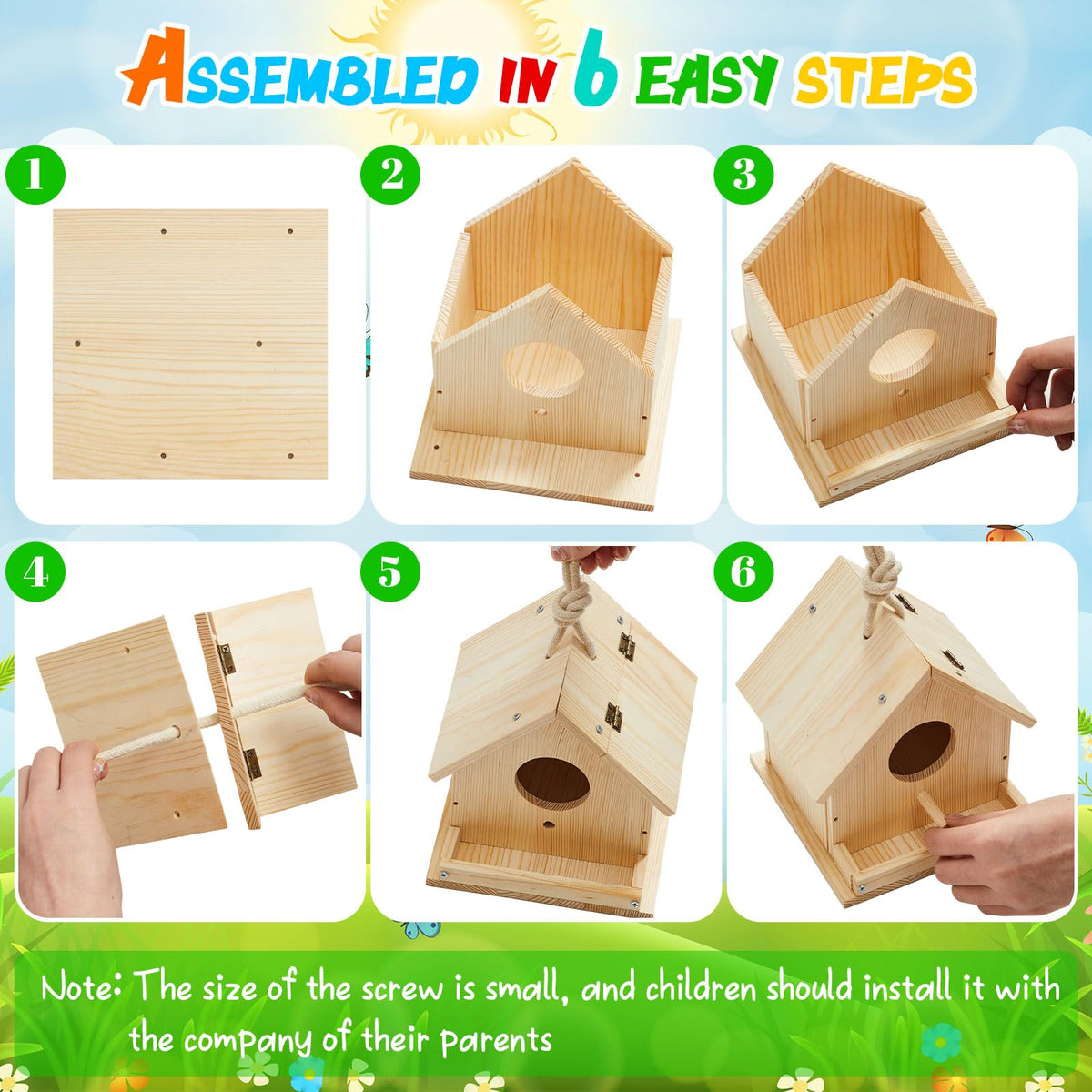 Liliful DIY birdhouse in progress during family craft session