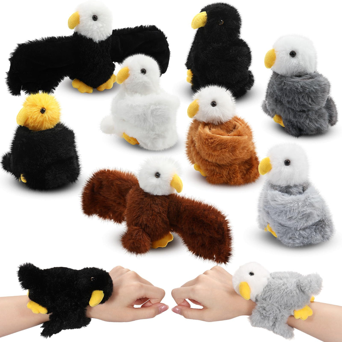 Liliful eagle slap bracelet 8-inch, classroom prize and party favor