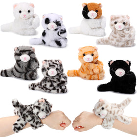 Liliful eight-pack plush slap bracelets featuring kittens, perfect as party favors and wearable toys.