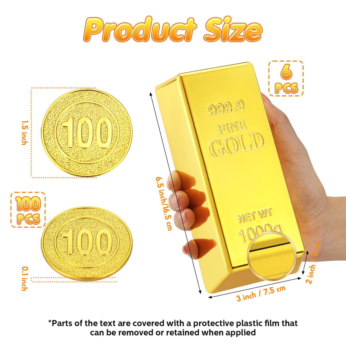 Liliful fake gold bars close-up, sturdy props for cosplay and displays