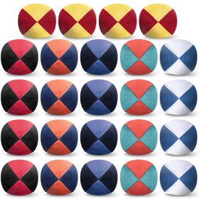 Liliful footbag 24-pack in soft suede fabric, ideal for indoor play